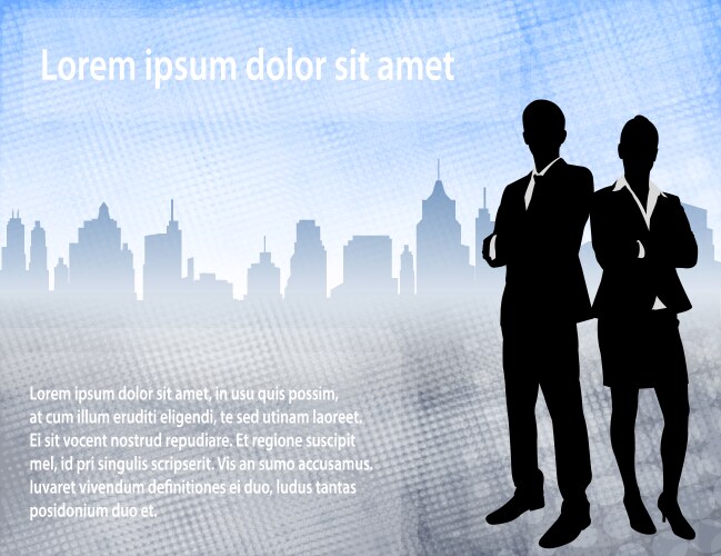 business people over urban background vector image