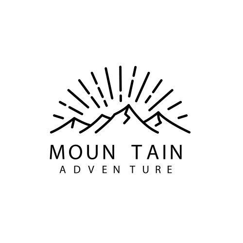 Mountain adventure line art logo design vector image