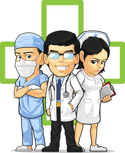 Health care or medical staff doctor nurse surgeon vector image