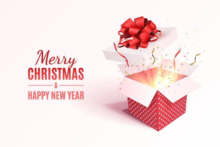 Christmas gift box vector image