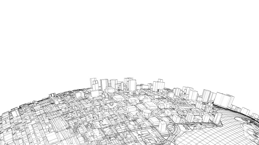 3d city sphere rendering of vector image