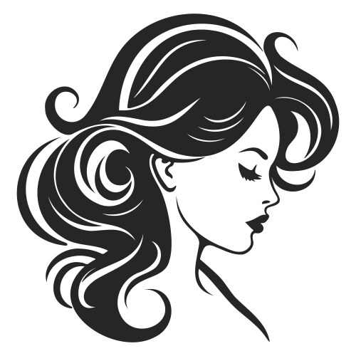 Silhouette of a girl s profile woman face vector image