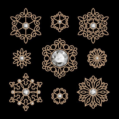 Gold jewelry set vector image