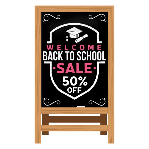 Back to school design wooden announcement board vector image