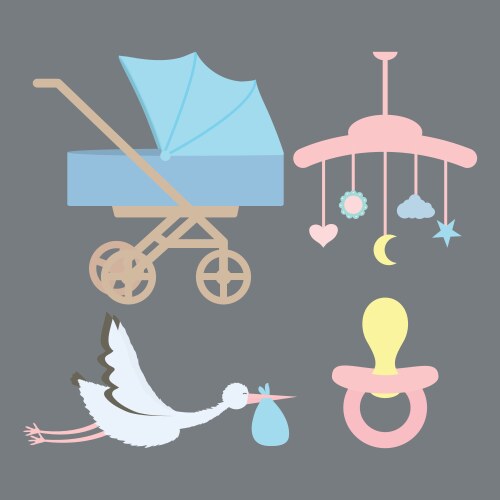 mobile pendant baby with accessories vector image