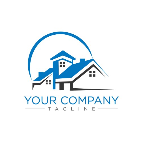 Real estate logo design house home vector image