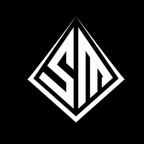 Sm logo letters monogram with prisma shape design vector image