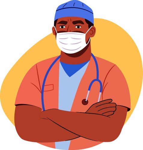 Surgeon in a flat style vector image