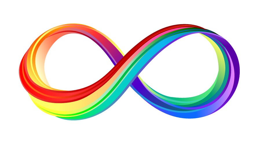 Layered rainbow infinity symbol vector image