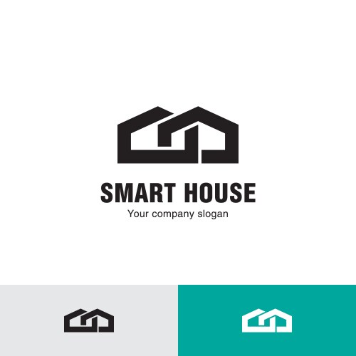 Simple line house logo vector image