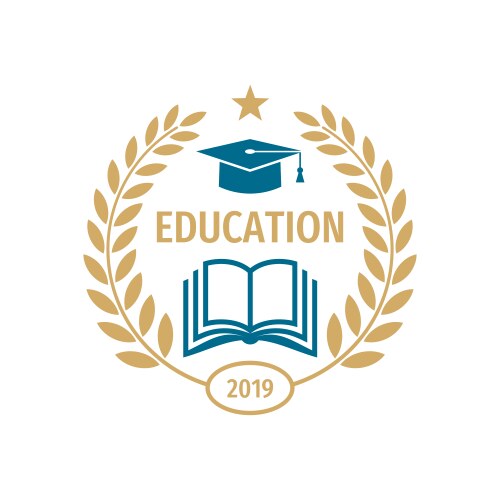 education badge logo design university high vector image