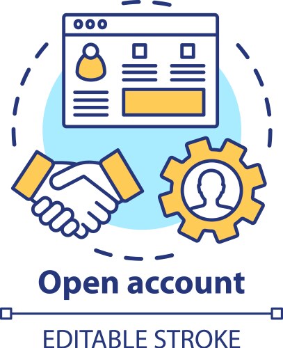 Open bank account concept icon savings idea thin vector image