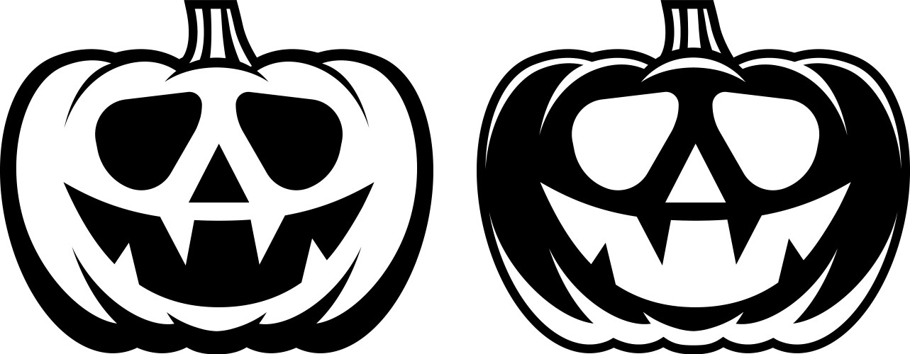 Halloween pumpkin with happy face flat style vector image