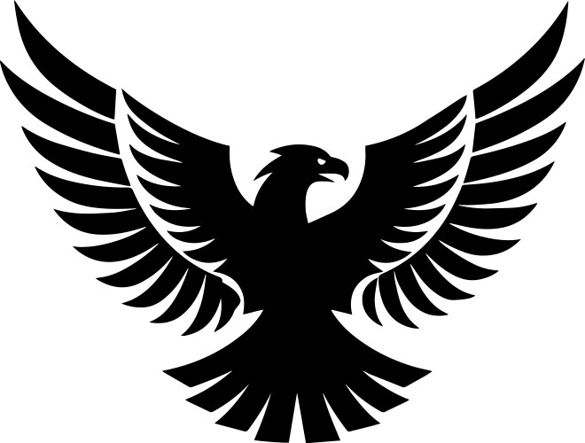 black silhouette of an eagle on a white background vector image