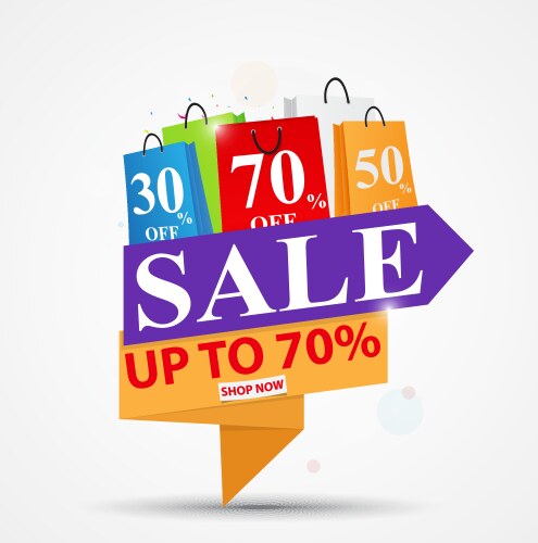 Sale banner design for shop vector image