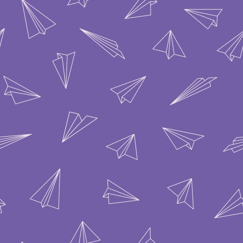 Cute seamless pattern with origami plane vector image