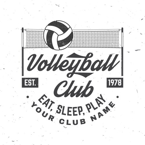 Volleyball club badge design vector image