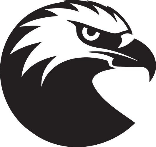 black silhouette head of an eagle on a white vector image