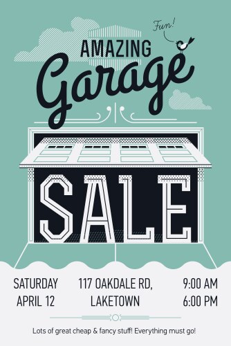 Garage sale poster vector image