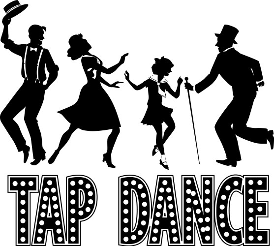 Tap dance silhouette banner vector image