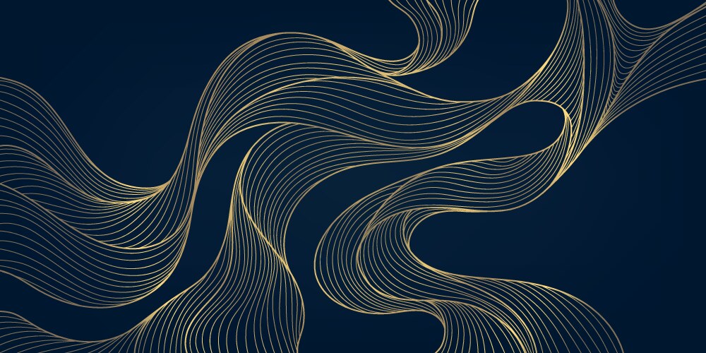 Line gold wave pattern japanese art vector image