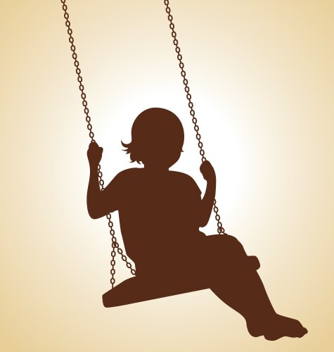 Child on swing vector image