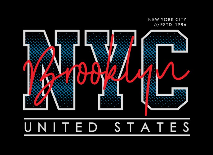 Nyc brooklyn typography design vector image