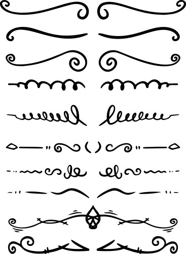 set hand drawn text dividers for poster card vector image