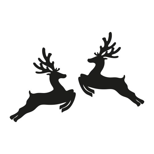 Reindeer silhouette isolated on white background vector image