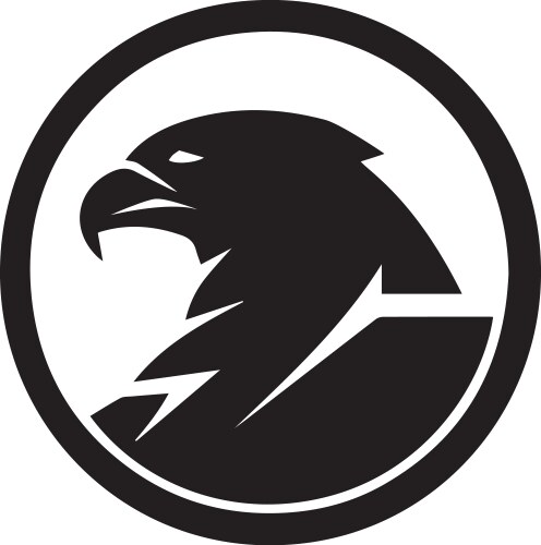 black silhouette head of an eagle on a white vector image