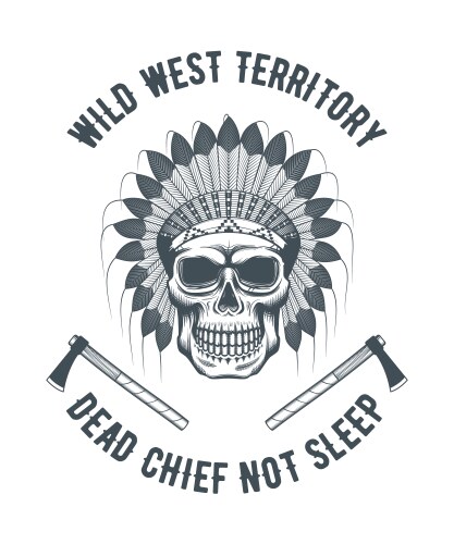 Native american chief skull vector image