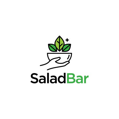 Salad bar logo healthy fresh food sign vector image