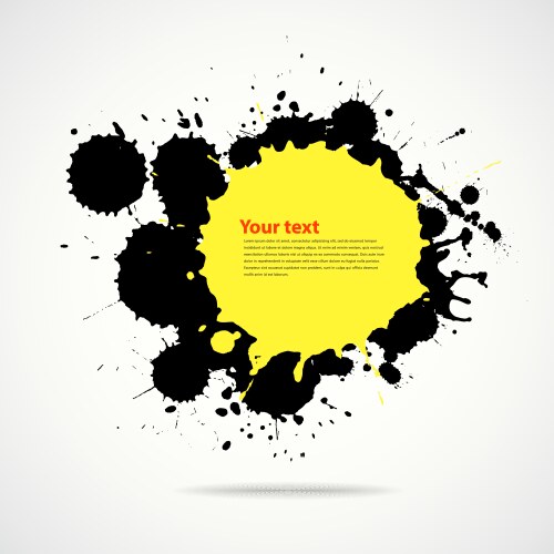 yellow and black ink add text your space vector image