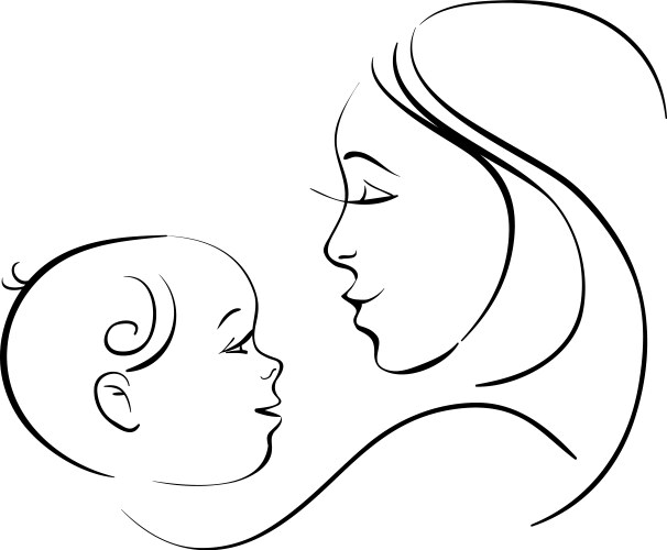 mother and baby vector image