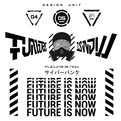 futurism lettering - future is now vector image