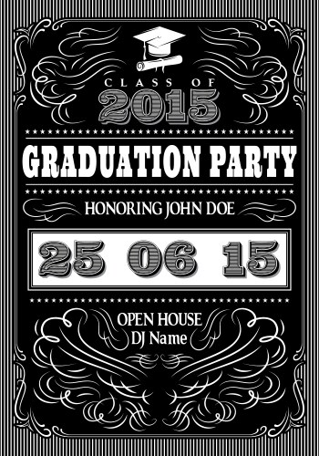 Template for the posters to graduate party vector image