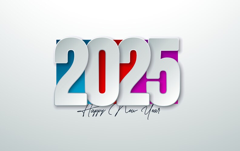 Happy new year 2025 with colorful vector image