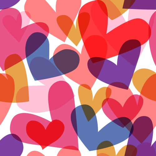 Colorful heart shape seamless pattern cartoon vector image