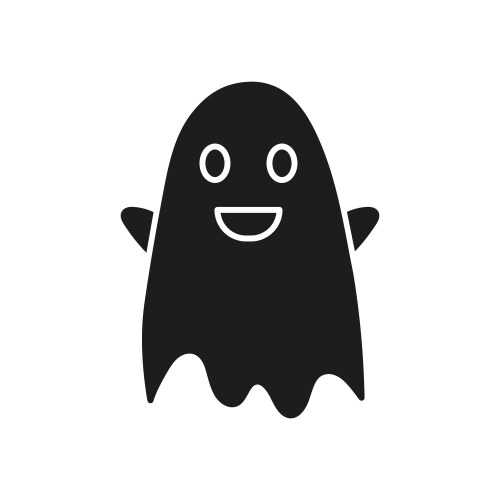 Friendly ghost glyph icon playful smiling spirit vector image