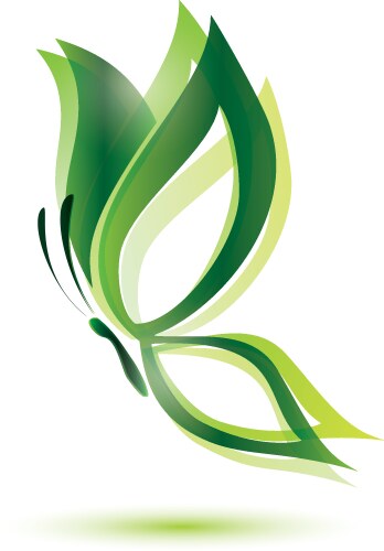 Green butterfly ecology concept isolated symbol vector image