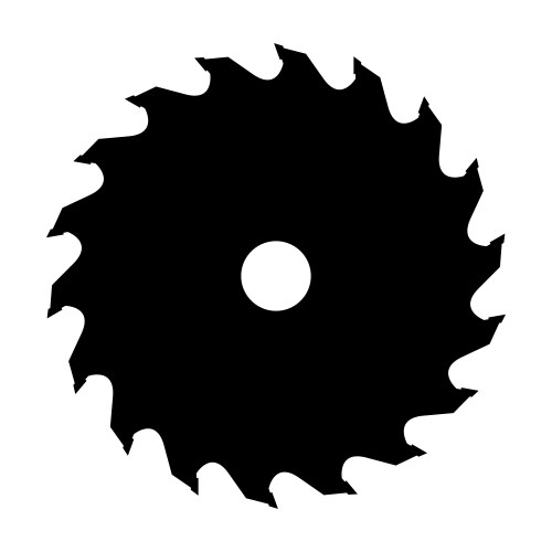 Silhouette of saw blade vector image