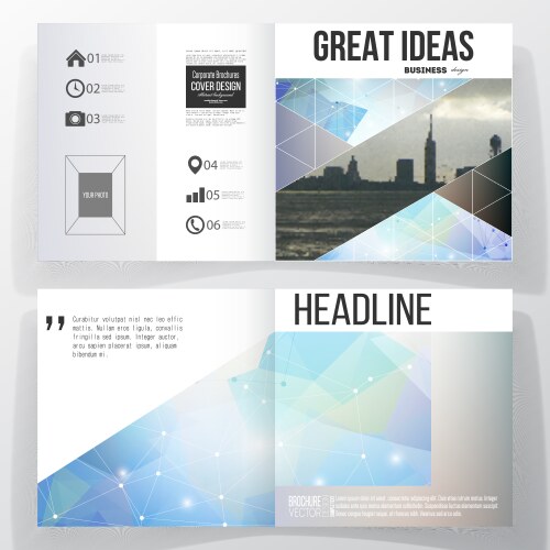 Set annual report business templates vector image