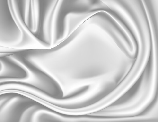 Luxury realistic silver silk satin textile vector image