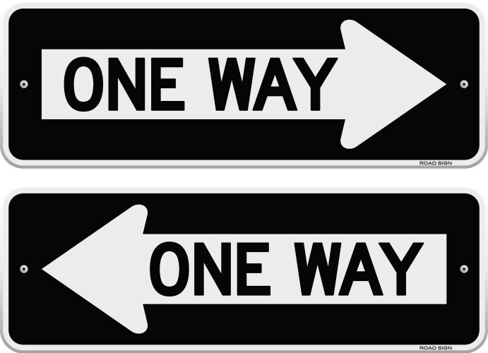 One way sign vector image