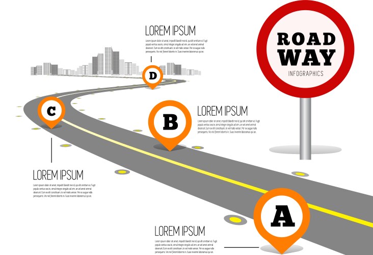 Road way design infographics vector image