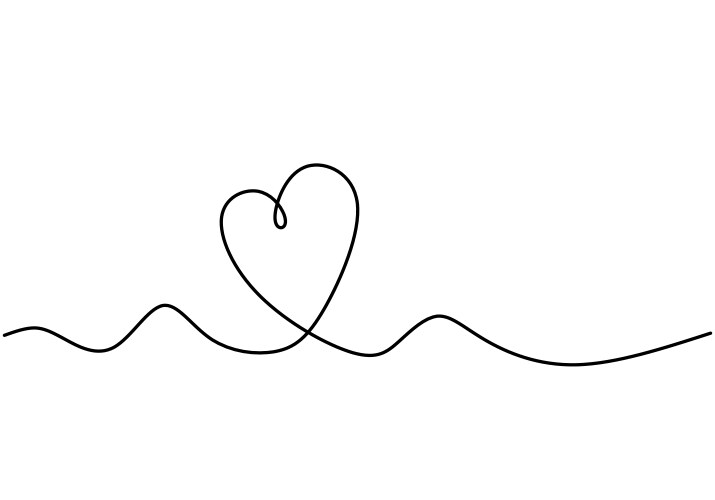 Continuous one line drawing of heart symbol vector image