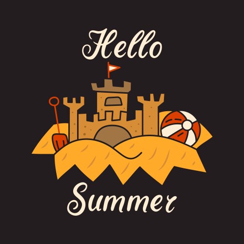 summer travel concept design with lettering vector image