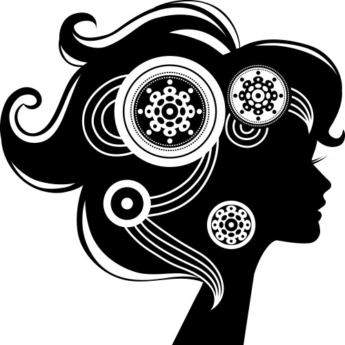 beautiful woman silhouette vector image