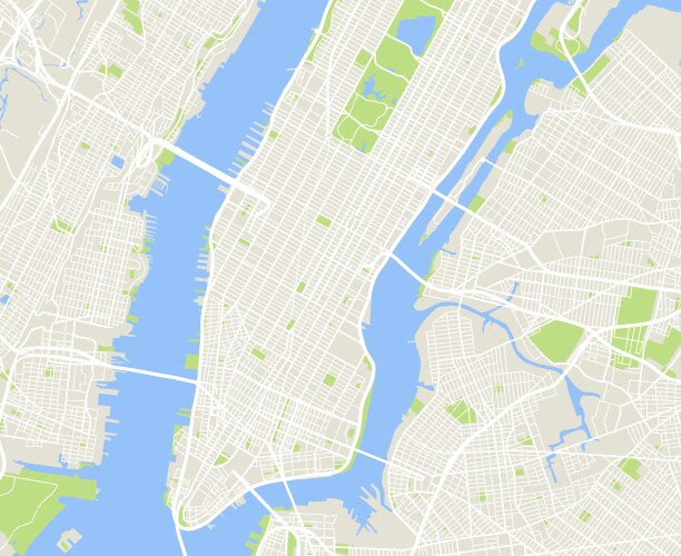 New york and manhattan urban city map vector image