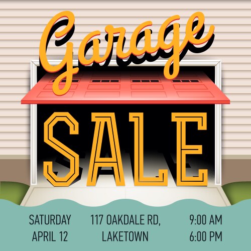 Garage sale poster vector image